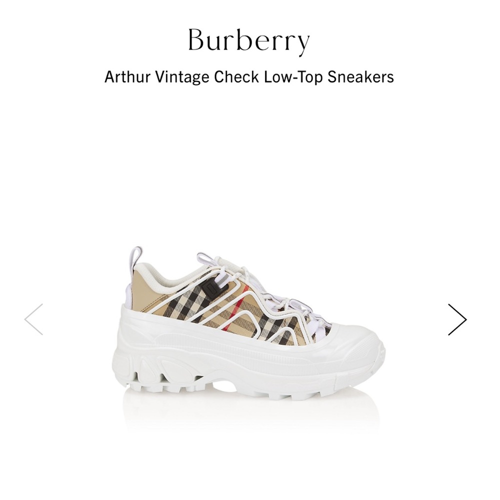Burberry
Arthur Vintage Check Cotton & Leather Chunky Sneakers